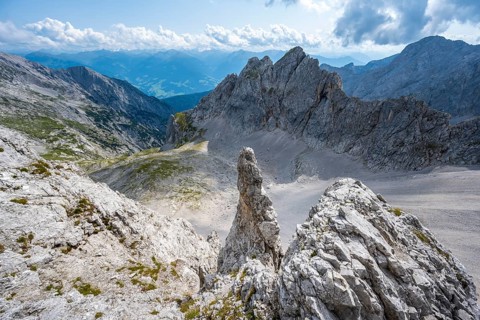Rock outcrop on the via ferrata to Lamsenspitze