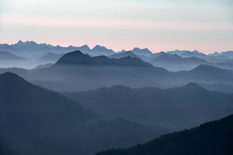 View from the Rotwandhaus of the main Alpine ridge towards Austria