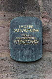 Information board at Laufer Schlagturm