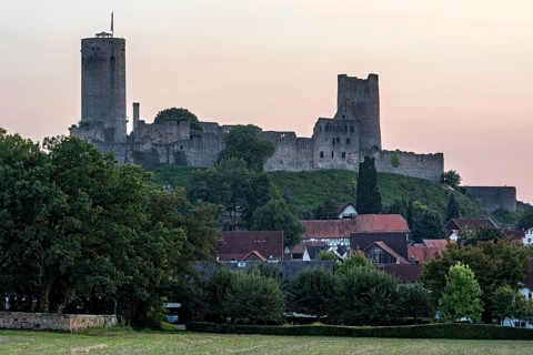 Ruins of the medieval Stauferburg Muenzenberg
