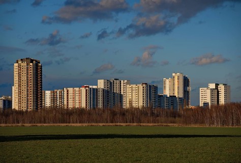 View of the residential buildings of Gropiusstadt