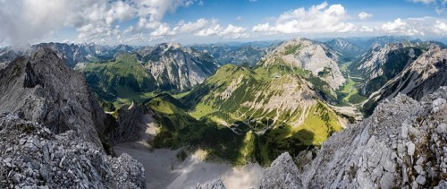 View from the summit of the Lamsenspitze