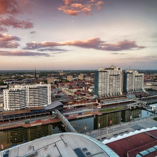 View from above of skyscrapers