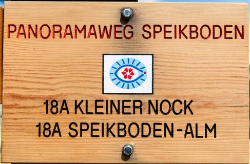 Wooden hiking sign