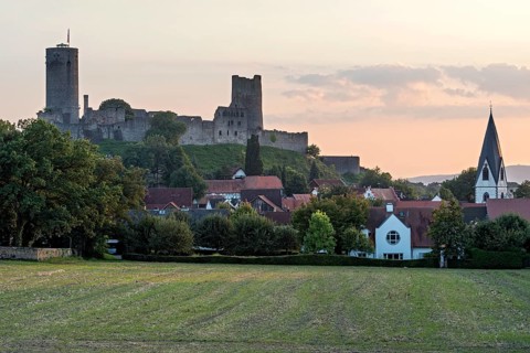 Ruins of the medieval Stauferburg Muenzenberg