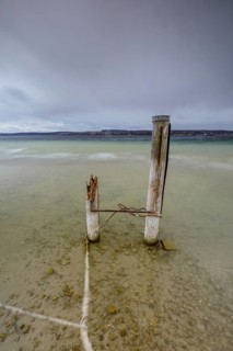 Stormy winter weather at Lake Constance