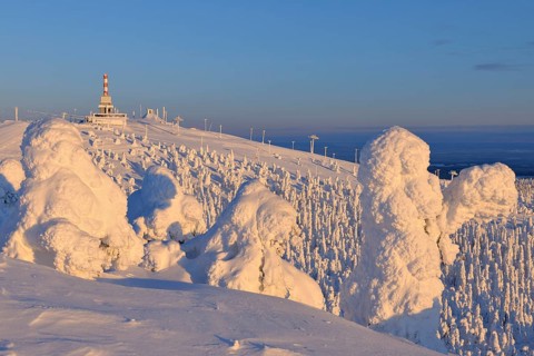 Snow covered mountain peak