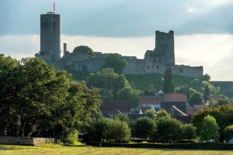 Ruins of the medieval Stauferburg Muenzenberg