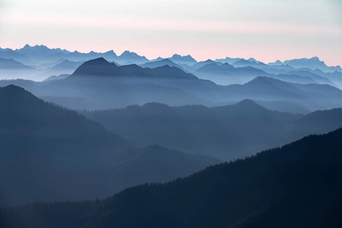 View from the Rotwandhaus of the main Alpine ridge towards Austria