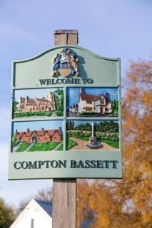 Village welcome sign