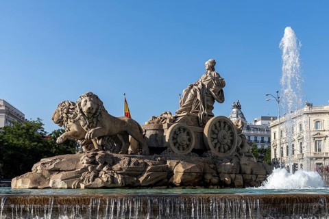 Plaza de Cibeles with Cibeles Fountain and Palacio de Cibeles