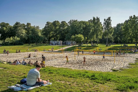 Beach volleyball courts