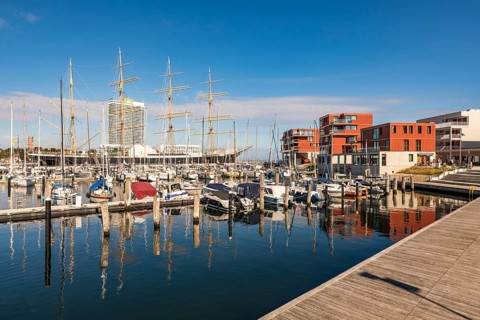 Boats in the Passat harbour on the Priwall peninsula