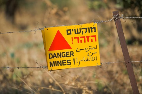 Warning sign mines