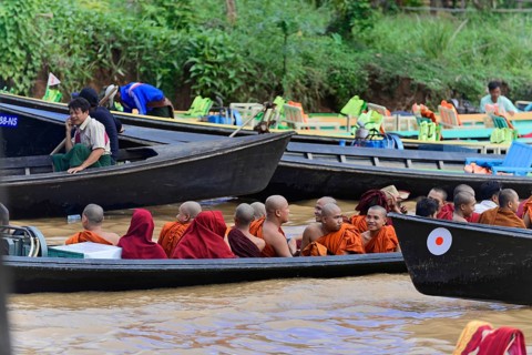 Boats at Inle Lake