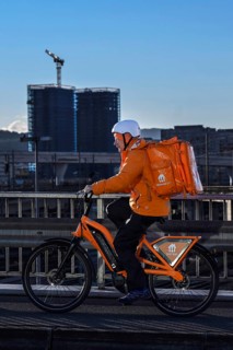 Bicycle courier just eat