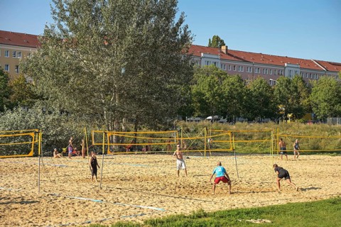 Beach volleyball courts