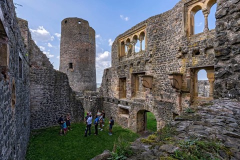 Summer hall inside with arcades