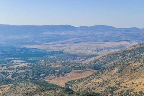 View from Nimrod Fortress of the Hula Plain