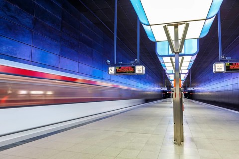 Elevated Metro Underground Station Hafencity University Station in Hamburg