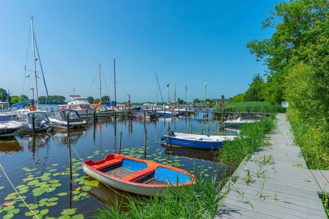 Sport boat harbour on the Treene