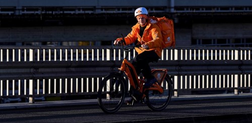 Bicycle courier just eat
