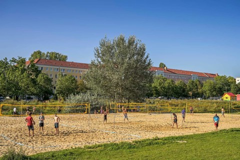 Beach volleyball courts