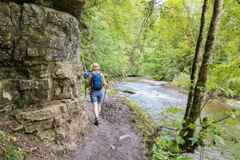 Hiker on the Wutach