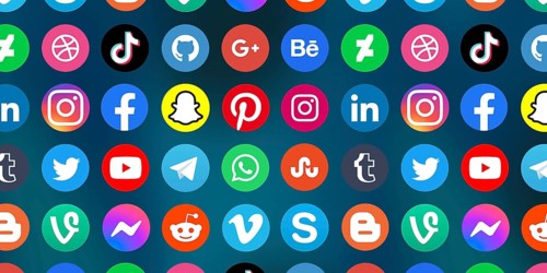 Logo of social media icons social network Facebook