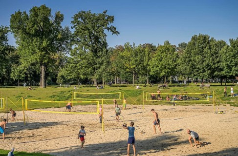 Beach volleyball courts