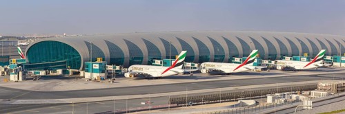 Emirates Airbus A380-800 aircraft at Dubai Airport
