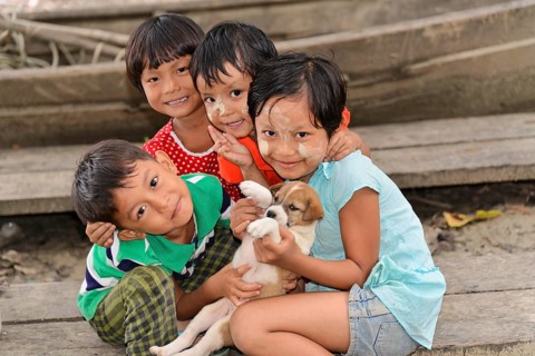 Children at Inle Lake