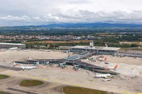 Overview aerial view of EuroAirport