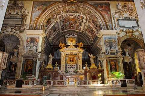View of altar and apse of Church of Santa Maria in Aracoeli