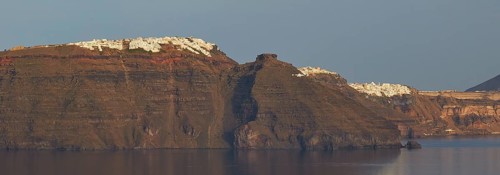 View from Oia over the caldera to the cliffs
