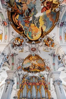 Organ gallery and ceiling frescoes