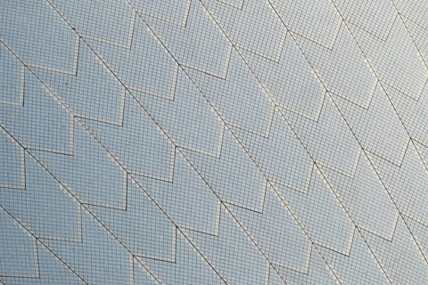 Close up of one of the sails of the Sydney Opera House