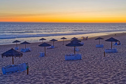 Fonte da Telha beach at sunset