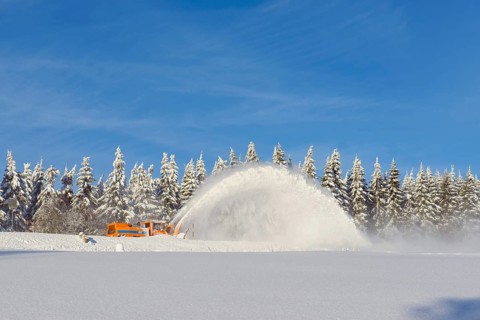 Snow blower milled road free