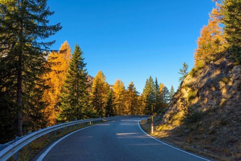 Mountain road in autumn