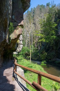 Gallery and rock faces in the Kamenice Valley