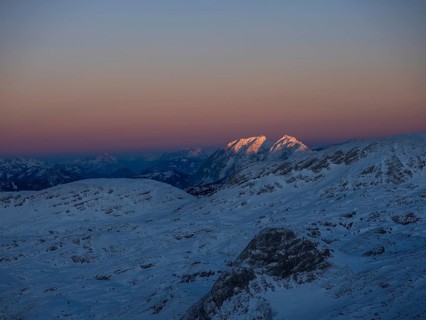 Evening light at sunset over the Grimming