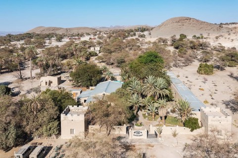 The Fort Sesfontein Lodge in Sesfontein in the close vicinity of the Hoanib river