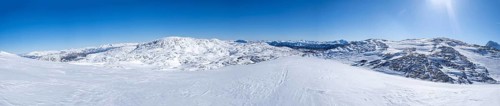 Blue sky over winter landscape
