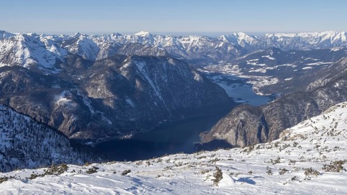 Blue sky over winter landscape