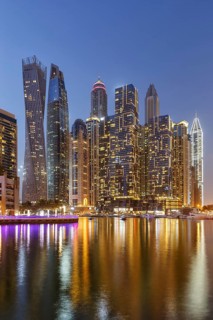 Dubai Marina Harbour Skyline Architecture Vacation by Night in Dubai