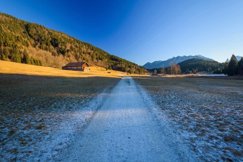 Path with hoarfrost
