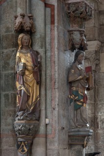 Coloured sculptures of saints