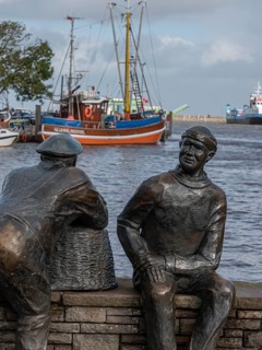 Harbour with crab cutter