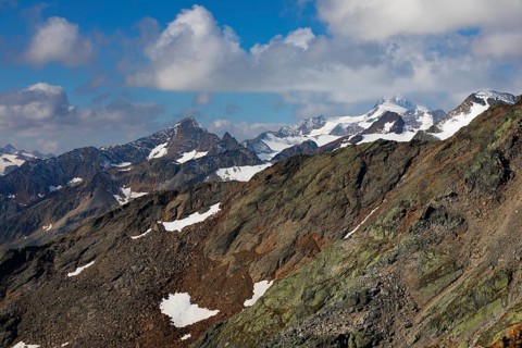 View of the Wildspitze in the Oetztal Alps